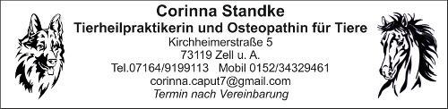 Corinna Standke, Tierheilpraktikerin, Ostheopatin